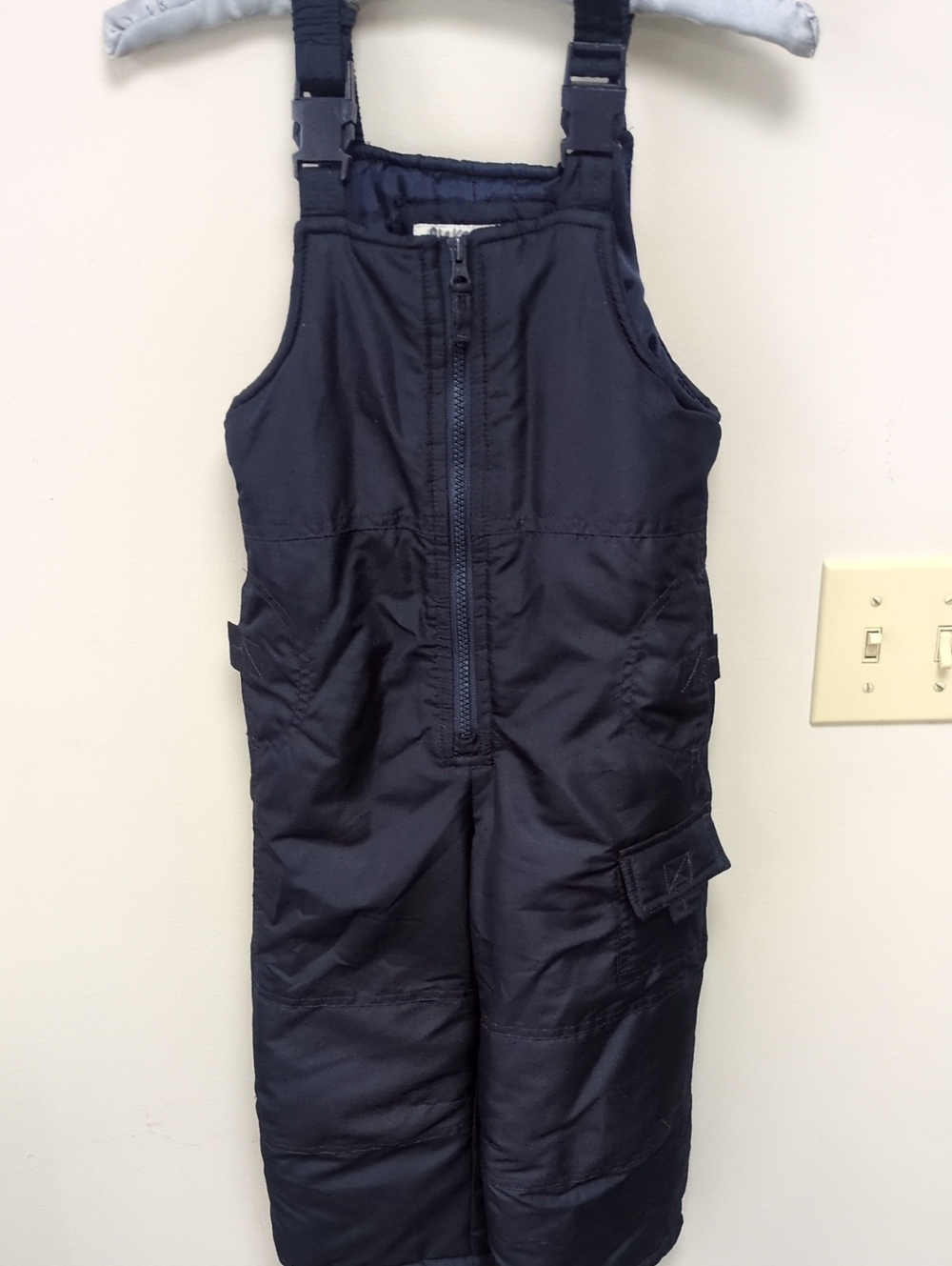 London Fog Navy Kids Insulated Overalls with Front Zip